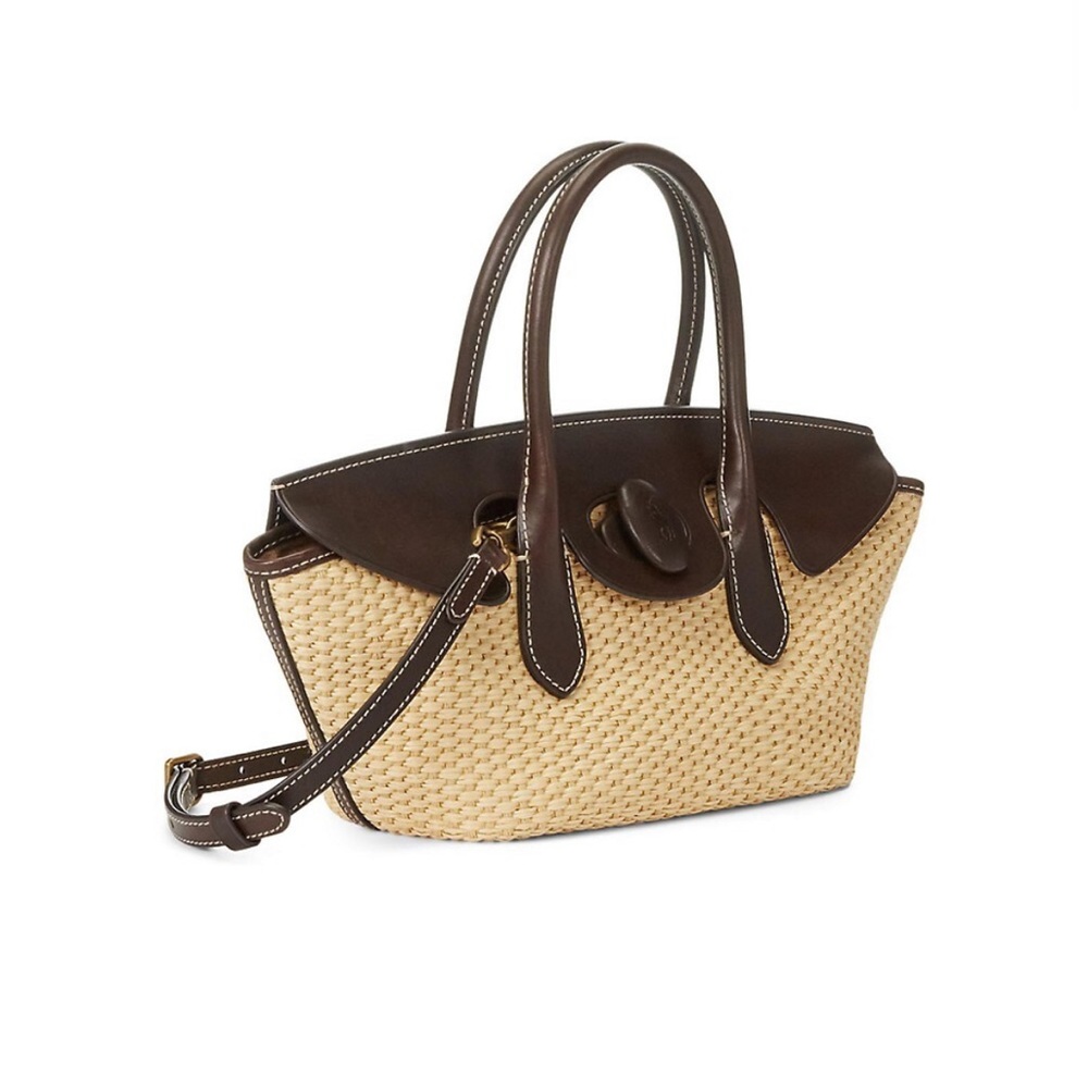 Polo Ralph Lauren Medium Raffia Satchel - Picture 3 of 4